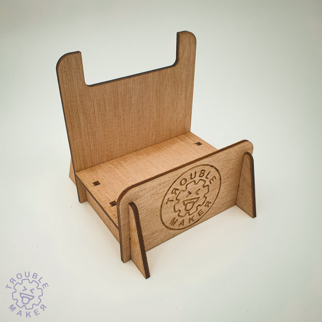 Eftpos device holder, logo engraved - TroubleMaker.co.nz