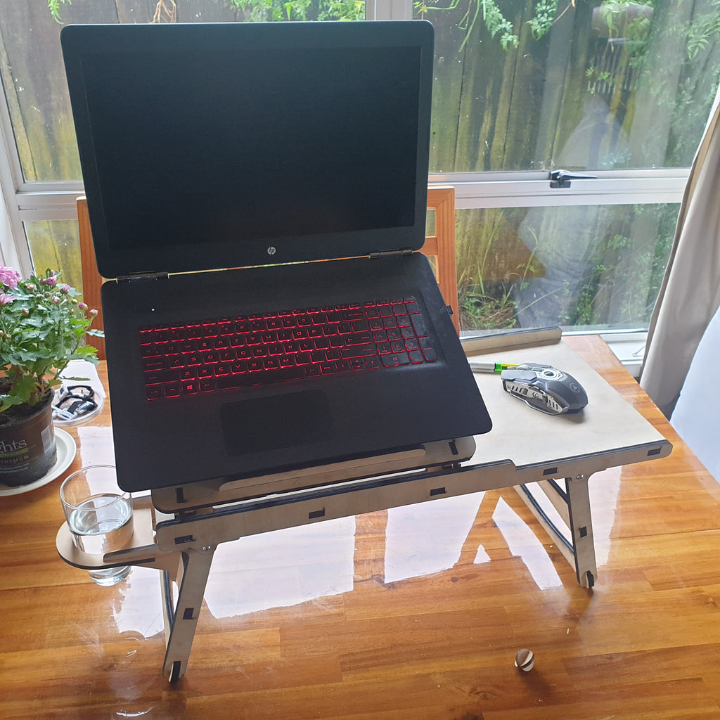 Laptop Table Desk wooden kitset large tilt - TroubleMaker.co.nz