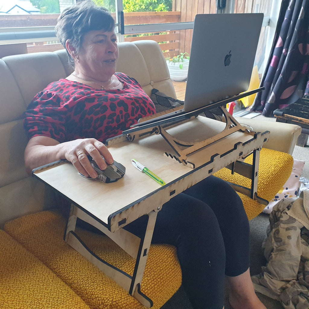 Laptop Table Desk wooden kitset large tilt - TroubleMaker.co.nz