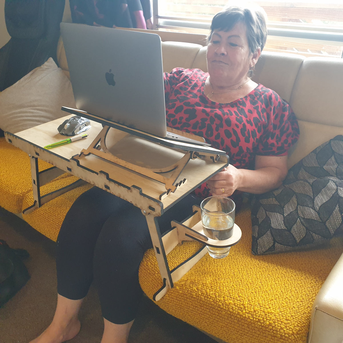 Laptop Table Desk wooden kitset large tilt TroubleMaker.co.nz