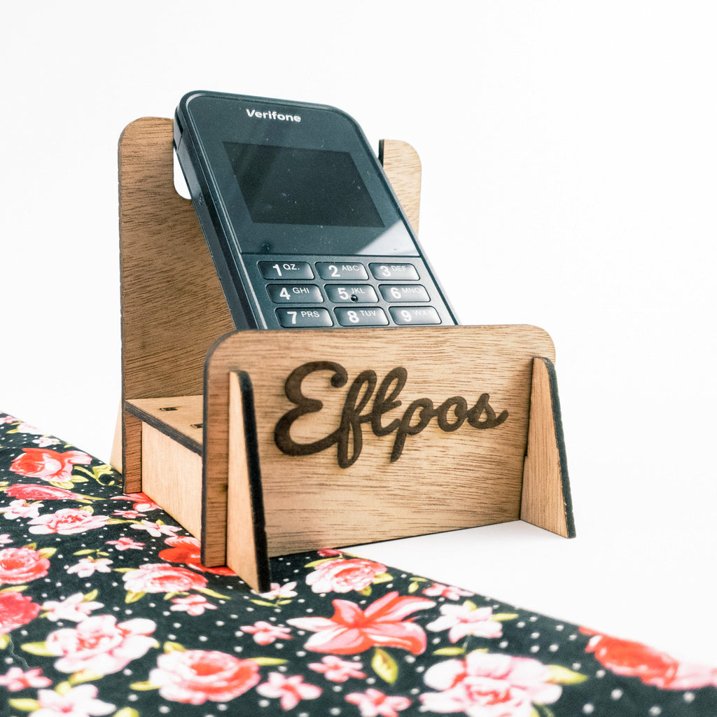 Eftpos Device Holder, Logo Engraved - TroubleMaker.co.nz