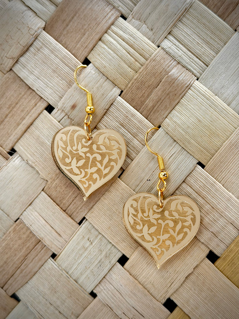 Batik Heart Earrings