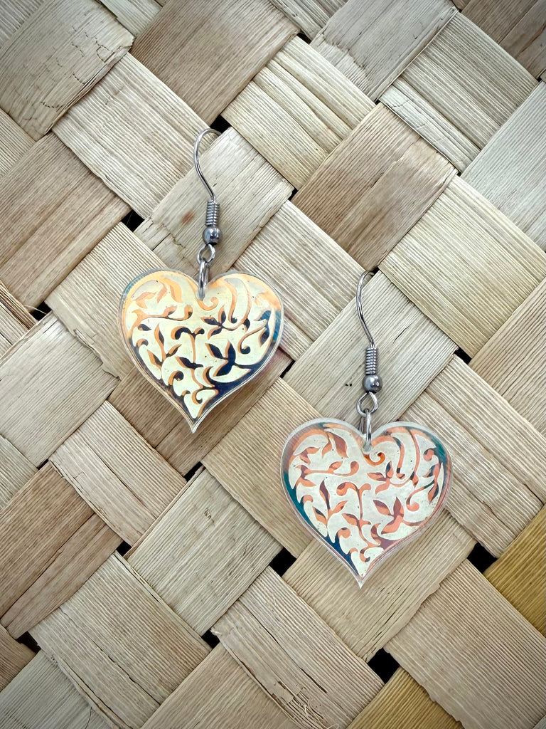 Batik Heart Earrings