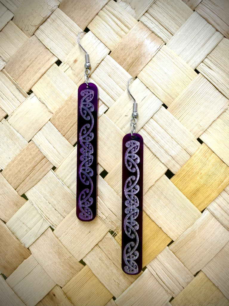 Kowhaiwhai Straight Drop Earrings