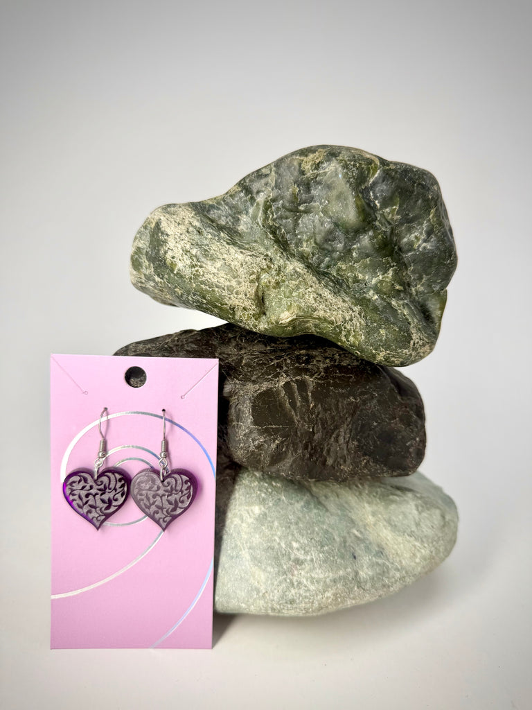 Batik Heart Earrings