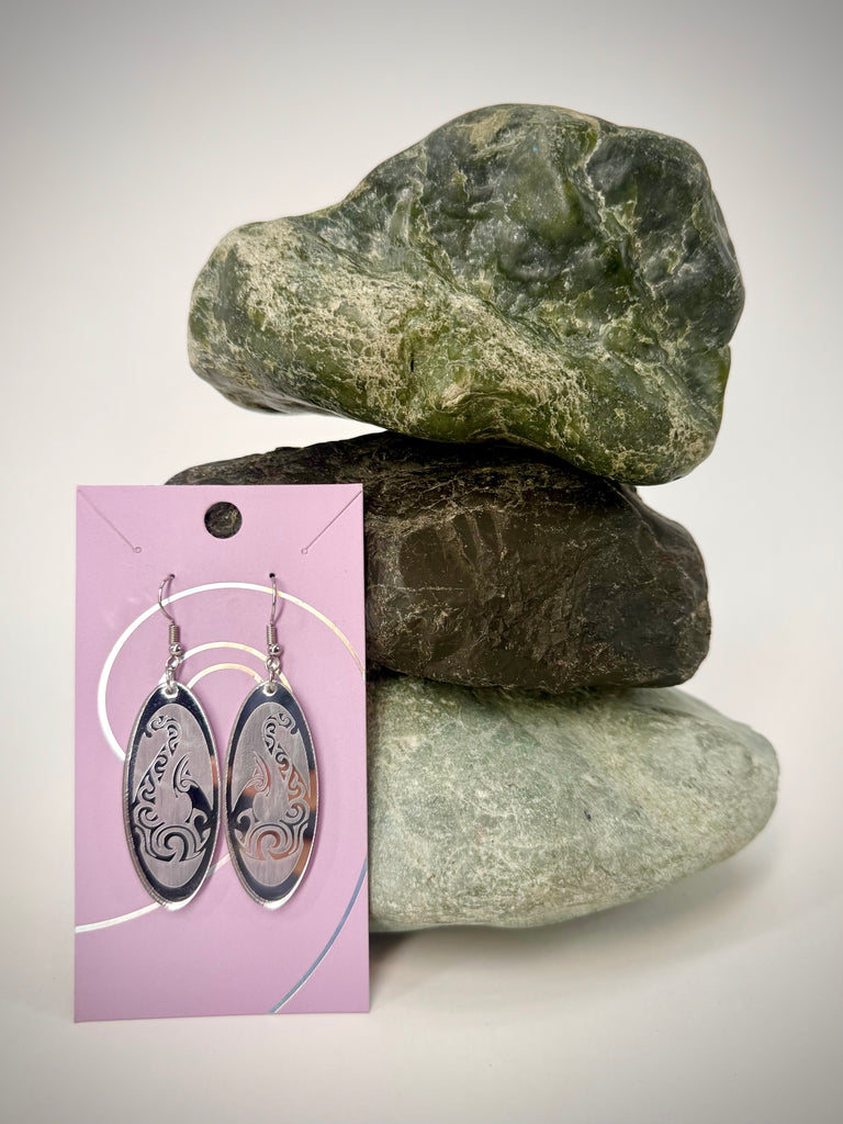 Hei Matau Oval Drop Earrings