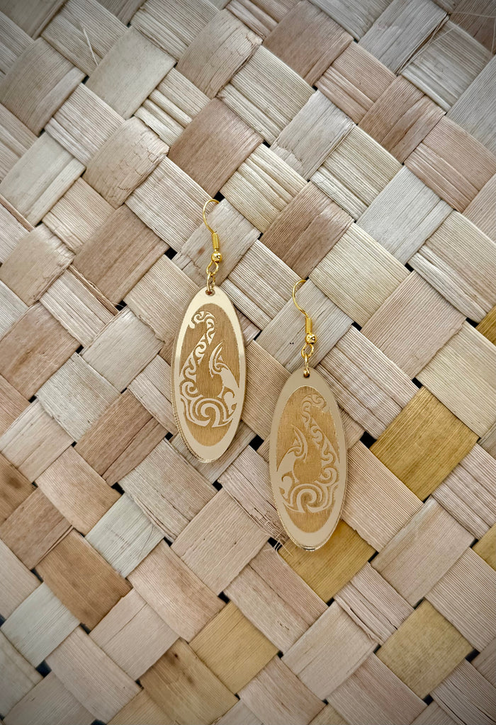 Hei Matau Oval Drop Earrings