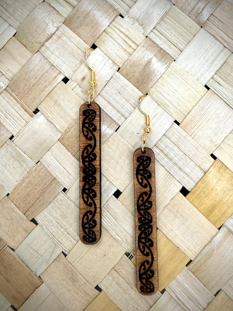 Kowhaiwhai Straight Drop Earrings