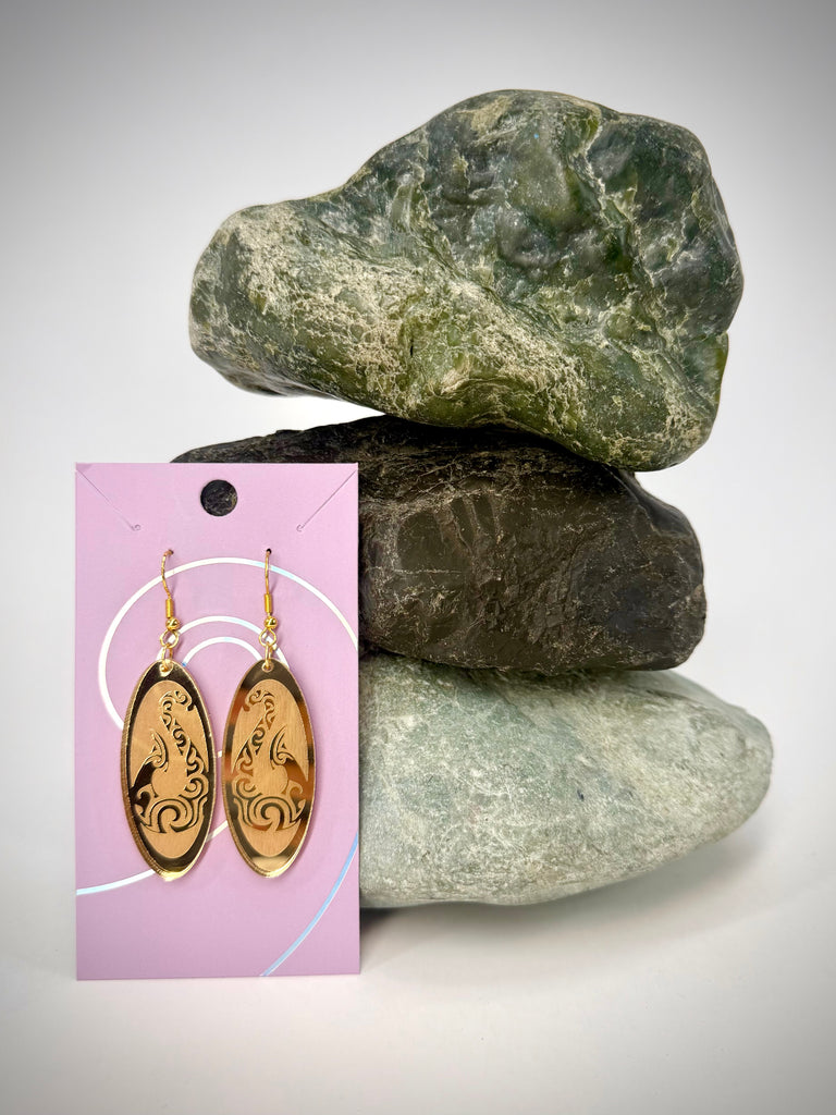 Hei Matau Oval Drop Earrings