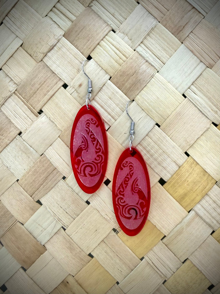 Hei Matau Oval Drop Earrings