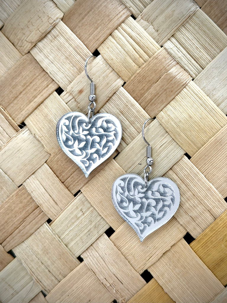 Batik Heart Earrings