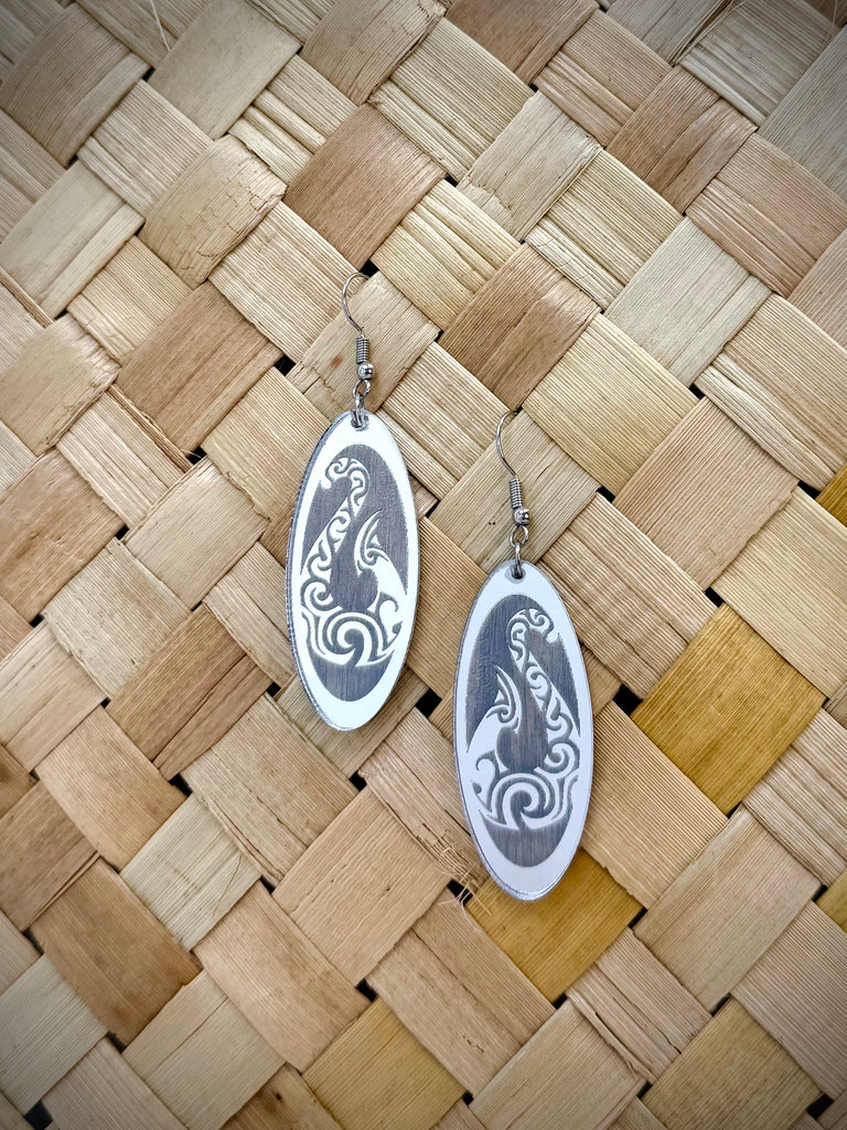 Hei Matau Oval Drop Earrings