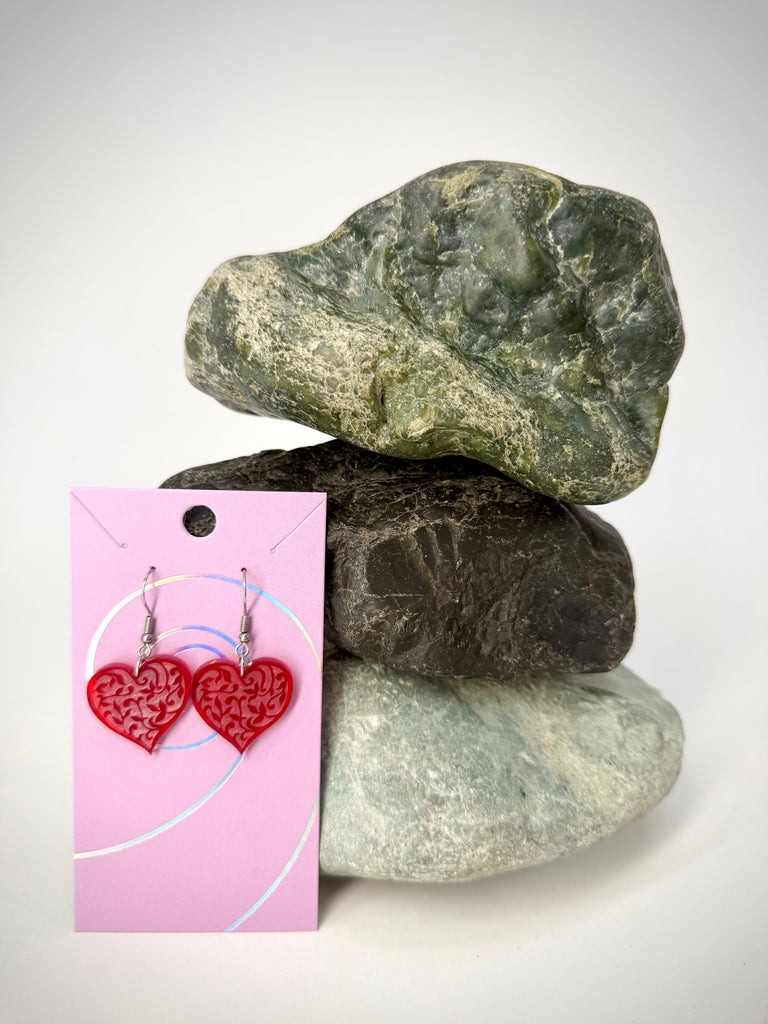 Batik Heart Earrings