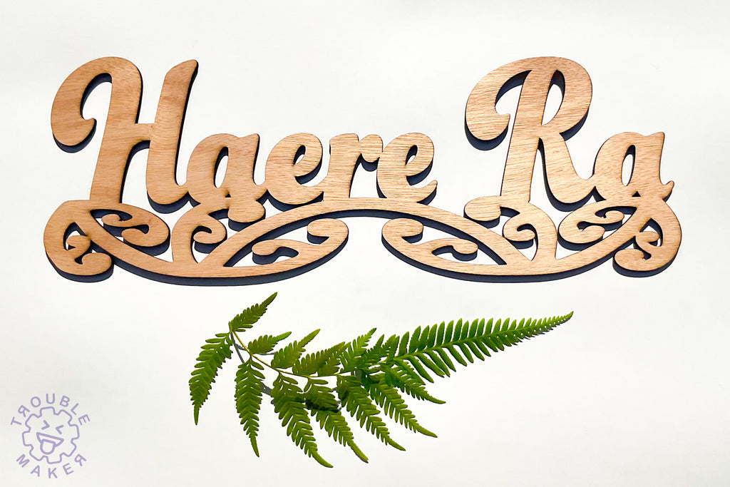 Haere Ra sign art, carved of wood– TroubleMaker.co.nz