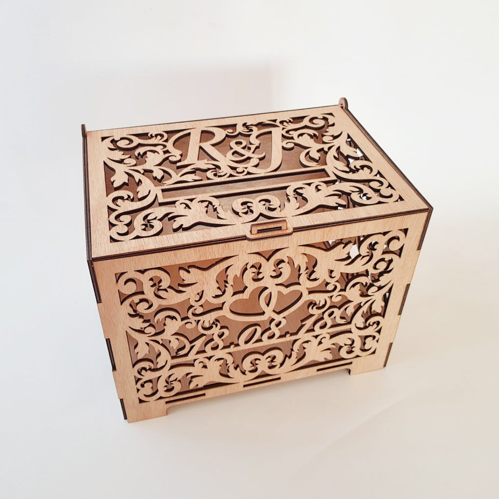 Personalized Wooden Wedding Box - TroubleMaker.co.nz