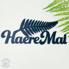Haere Mai silver fern art, carved of wood - TroubleMaker.co.nz