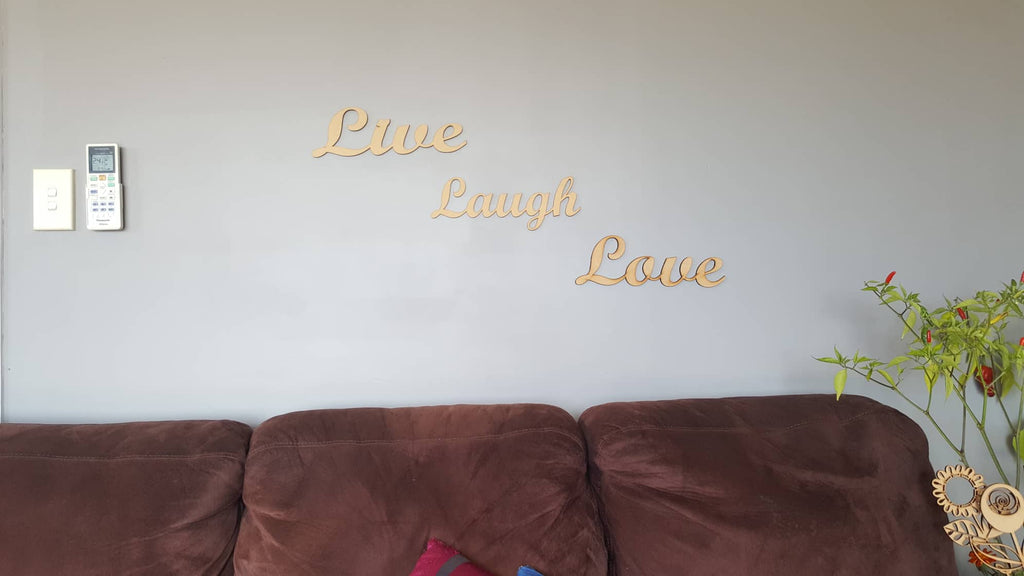 Live Laugh Love, sign art made of wood - 3 piece art - TroubleMaker.co.nz