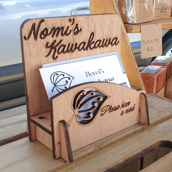 Card Holders, laser carved from wood - TroubleMaker.co.nz