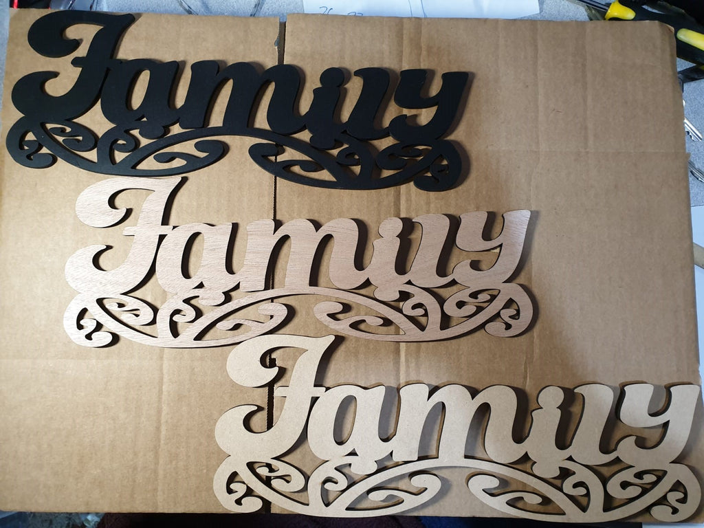 Family sign art, wood - TroubleMaker.co.nz