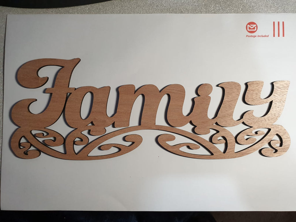 Family sign art, wood - TroubleMaker.co.nz