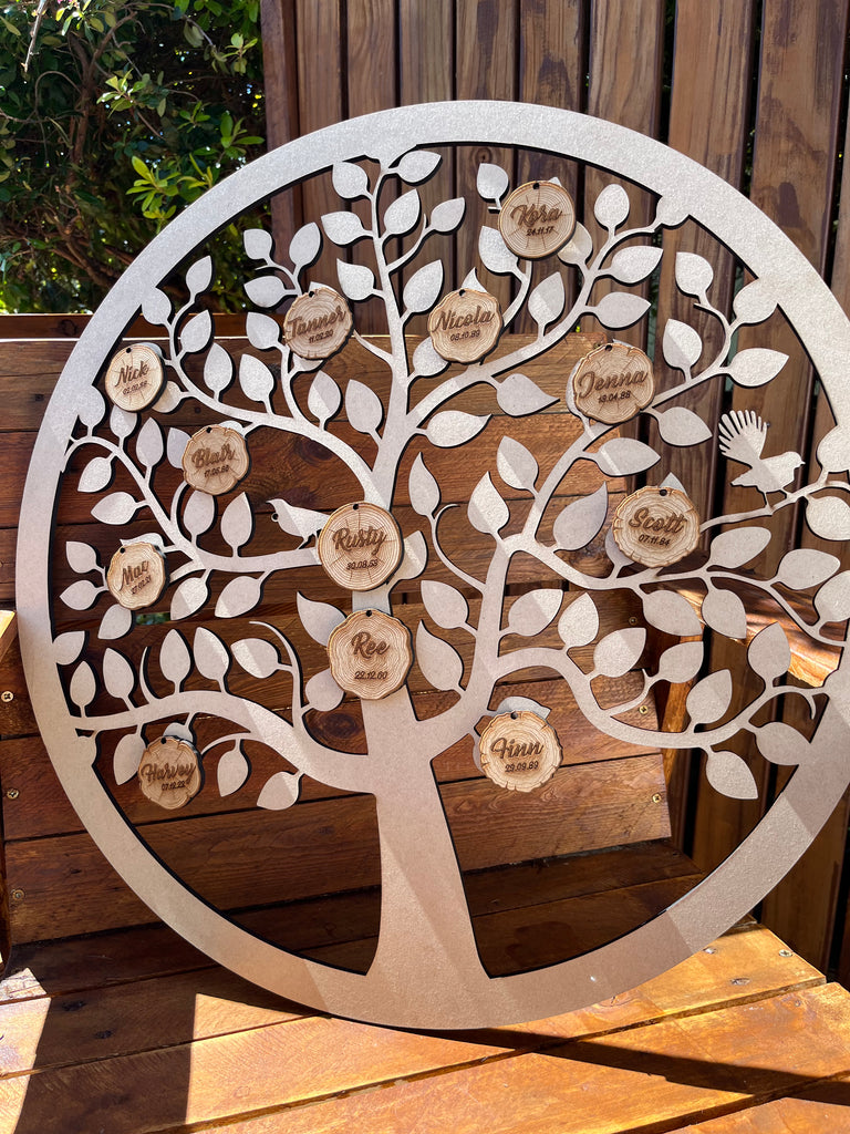 Tree of Life, Personalised - Wooden wall art, made in Tauranga. - TroubleMaker.co.nz