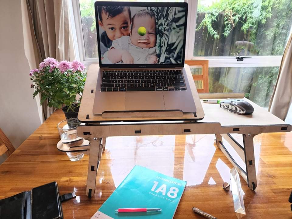 Laptop Table Desk wooden kitset large tilt - TroubleMaker.co.nz
